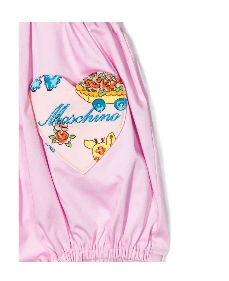 Heart-Patch Romper And Hat Set