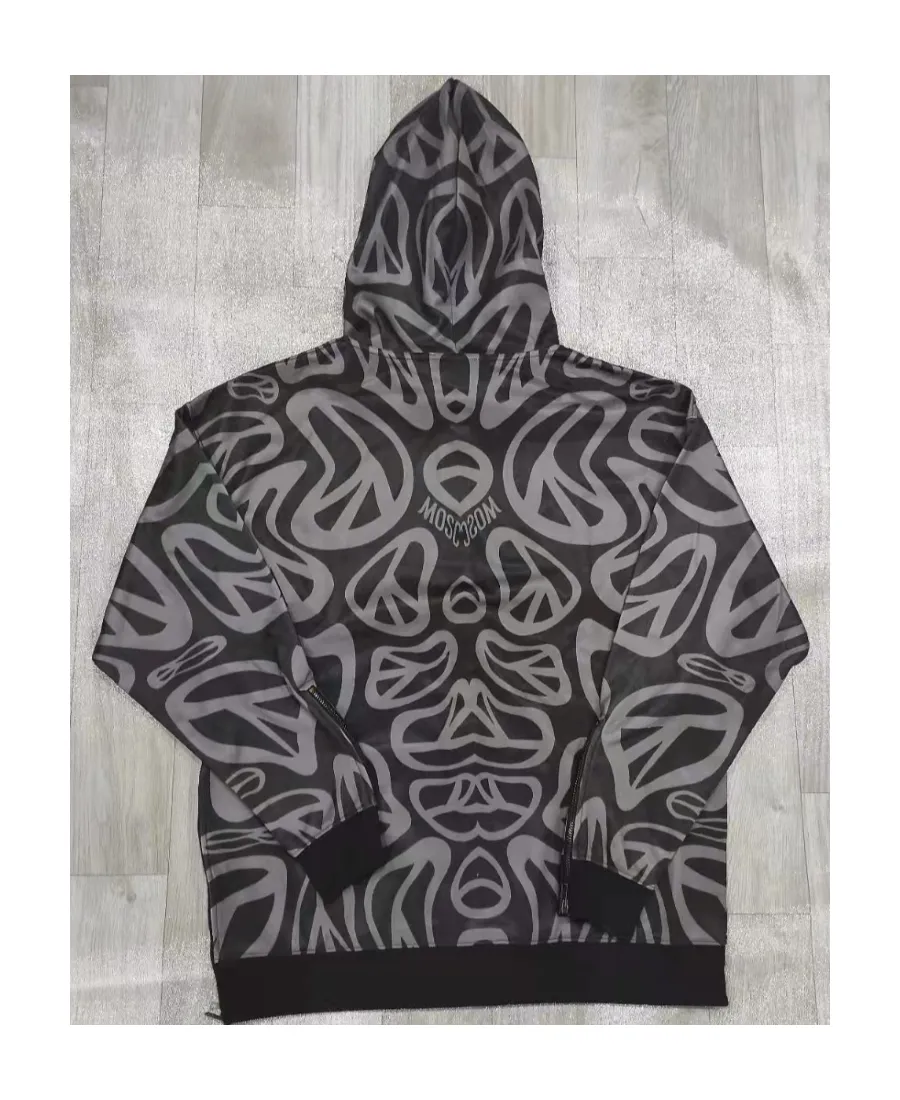 Hooded Printed Pattern Casual Jacket