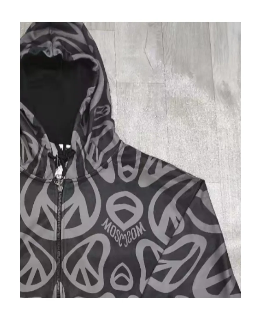 Hooded Printed Pattern Casual Jacket