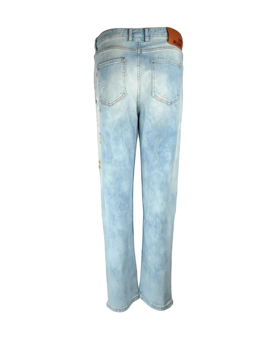 Printed Straight Tube Jeans