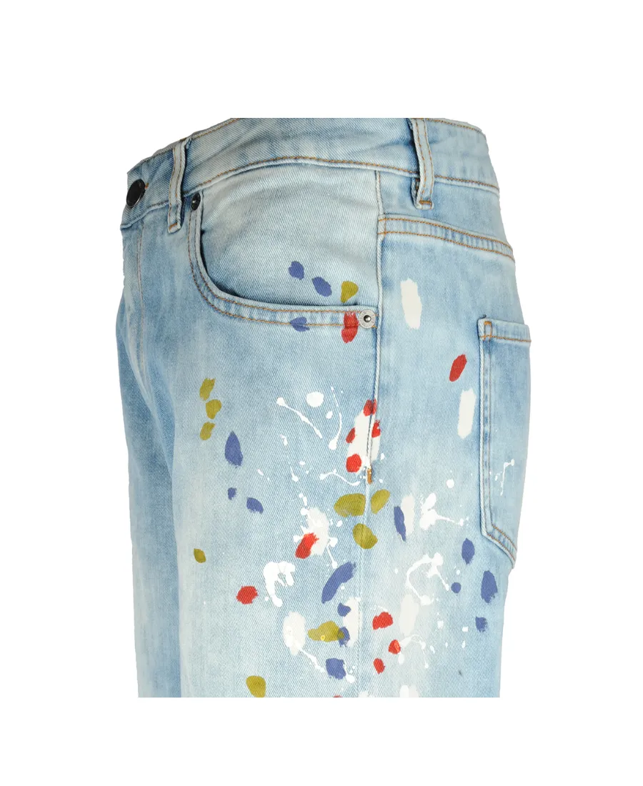 Printed Straight Tube Jeans