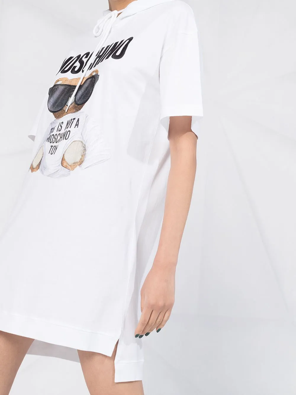 Teddy Bear Print Hooded Dress