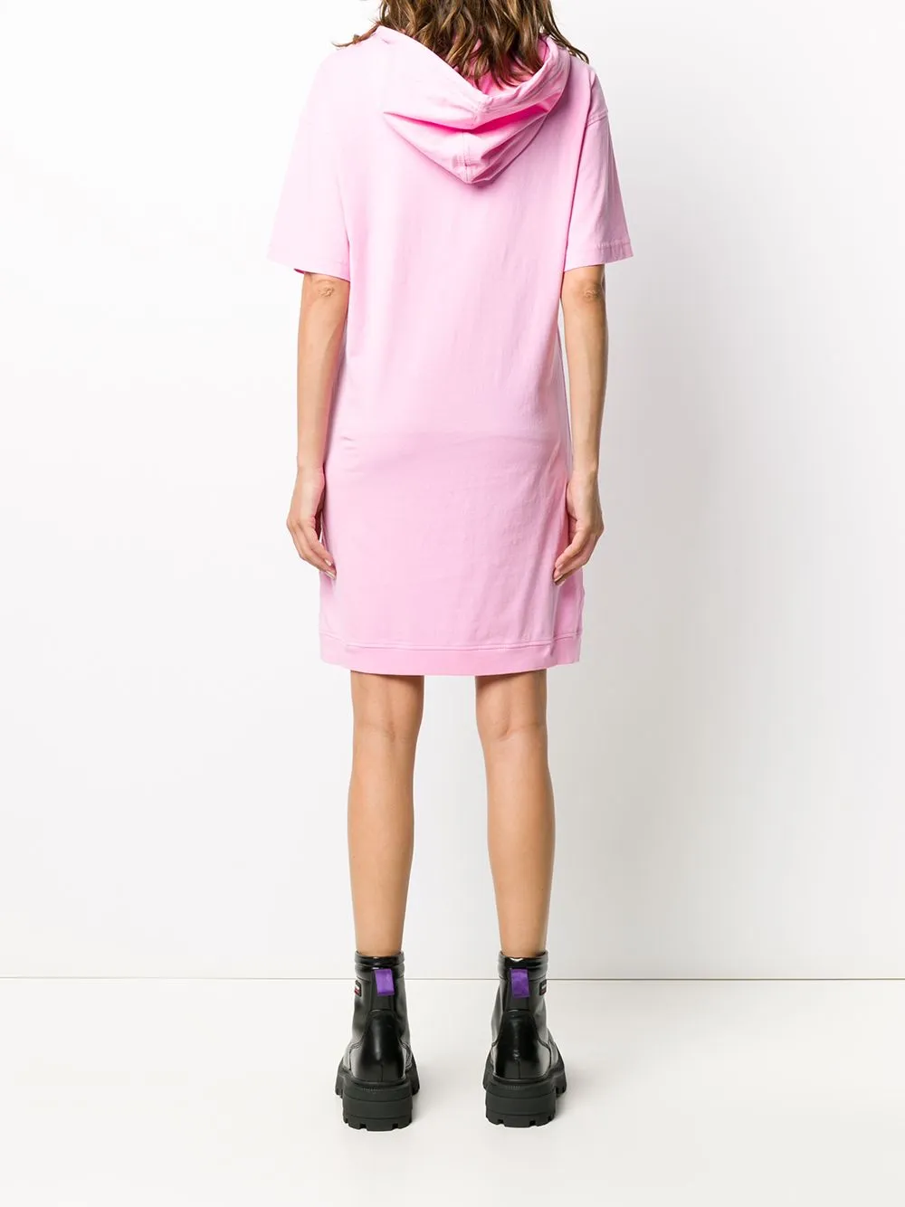 Teddy Bear Printed Hooded T-Shirt Dress