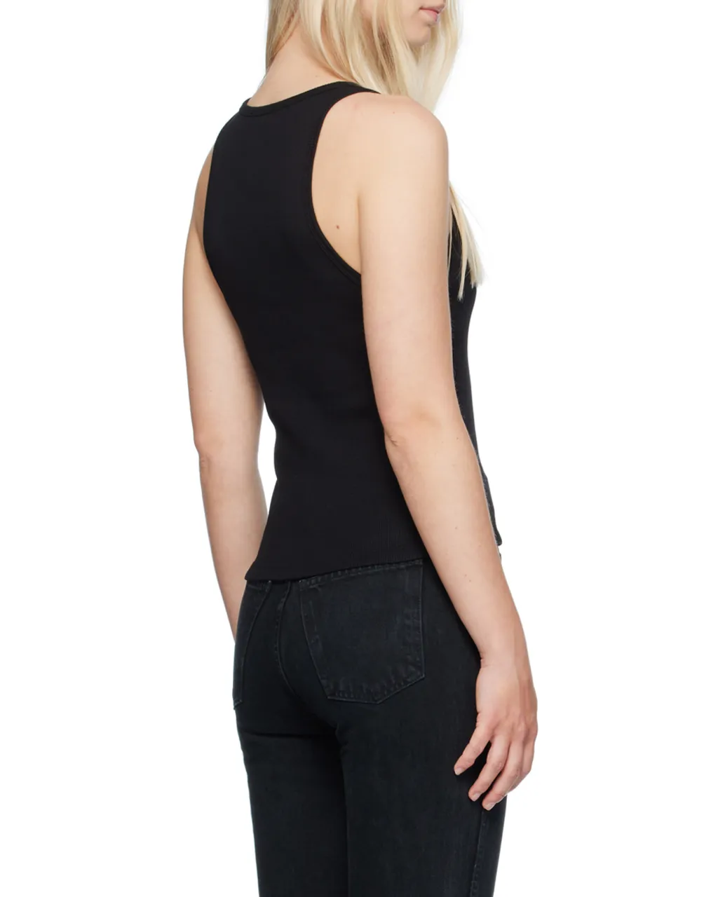 Rib Knitted Round-Neck Vest