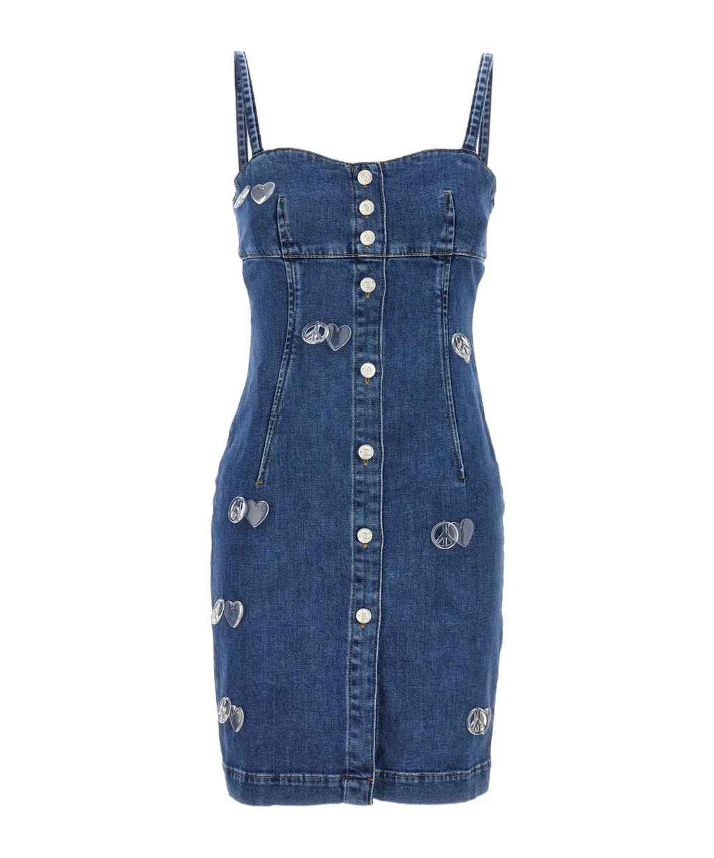 Jeans AppliquÉD Sleeveless Denim Mini Dress