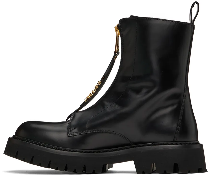 Logo-Lettering Zipped Ankle Boots