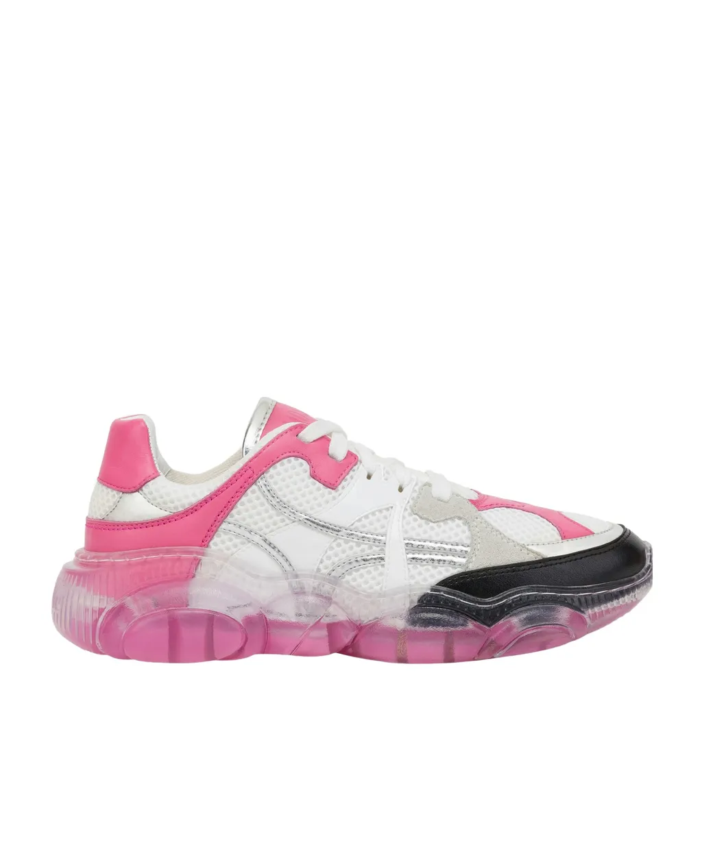 Transparent-Sole Mesh Sneakers
