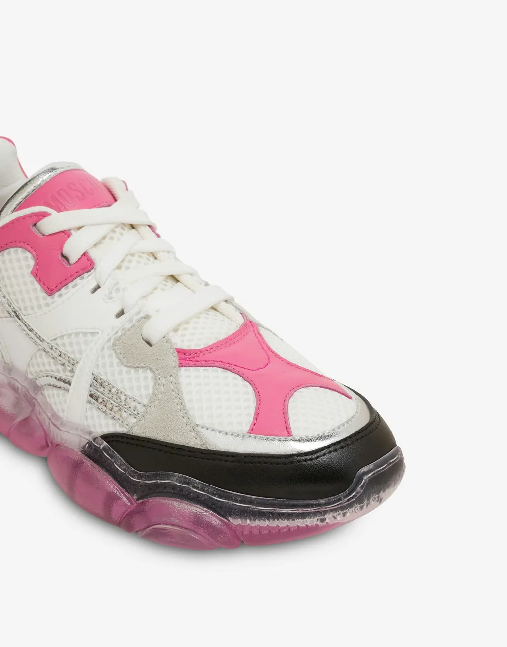 Transparent-Sole Mesh Sneakers