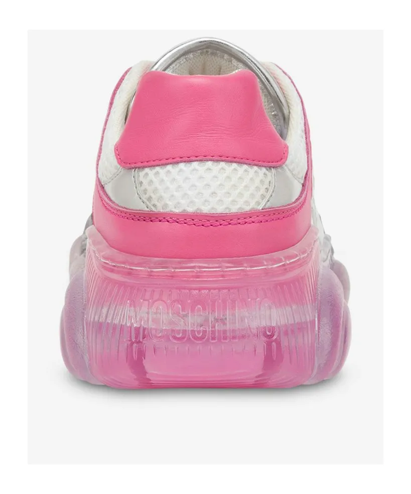 Transparent-Sole Mesh Sneakers