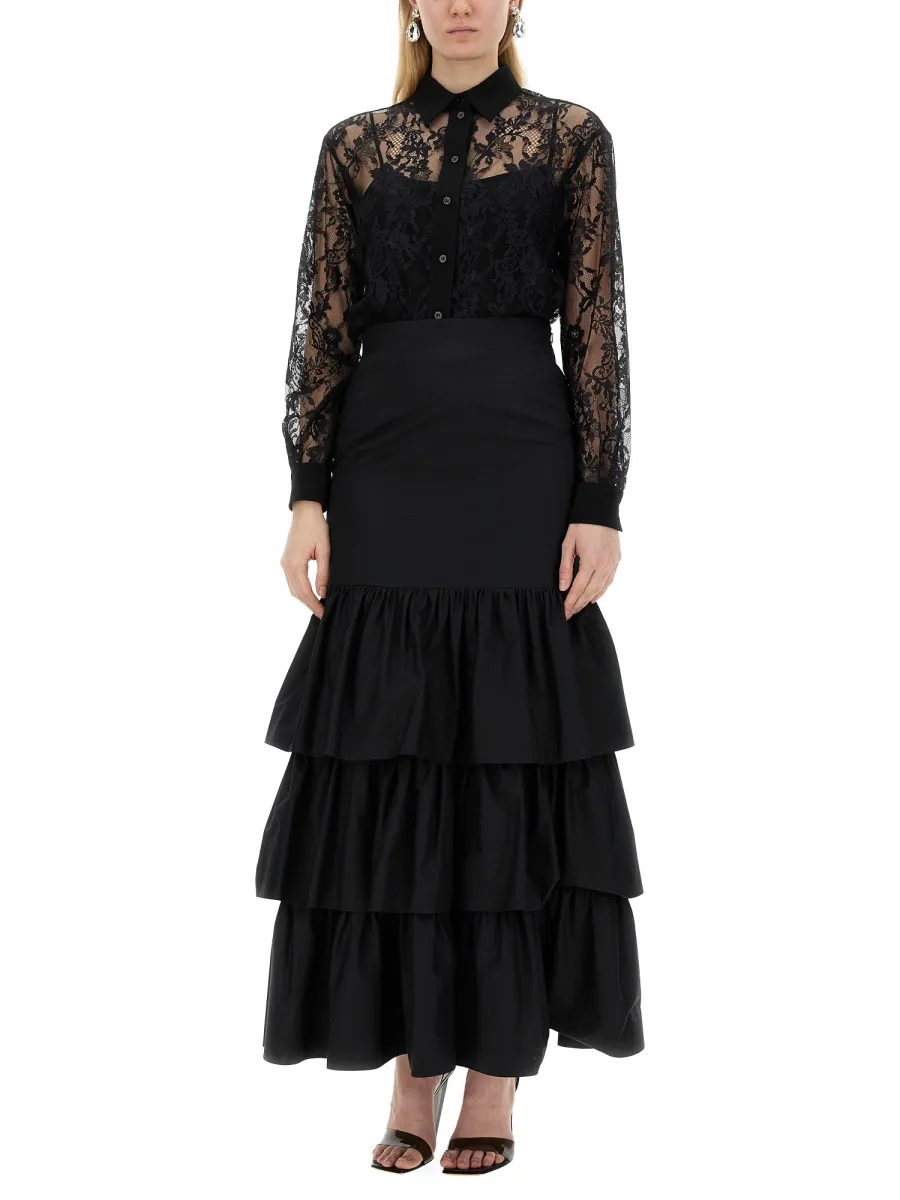 Lace Lapel Blouse