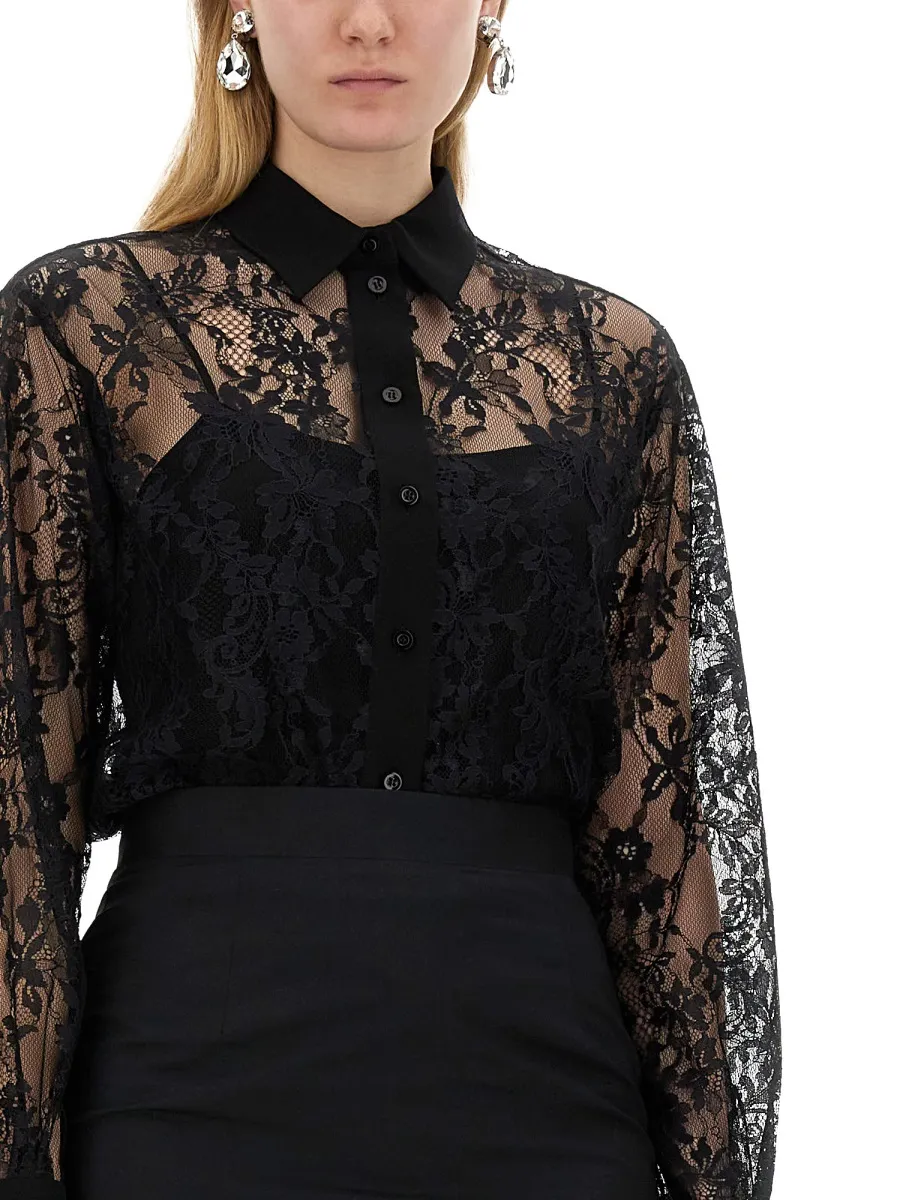 Lace Lapel Blouse