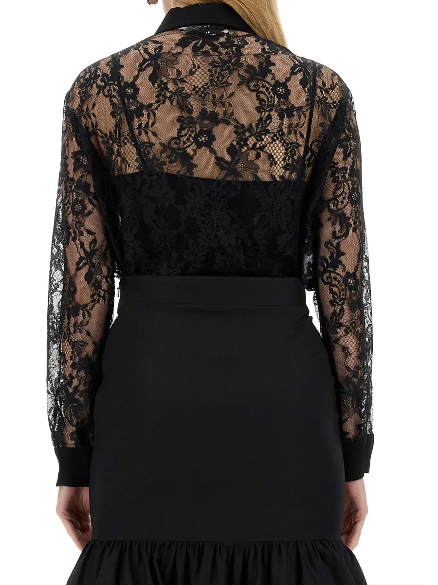 Lace Lapel Blouse