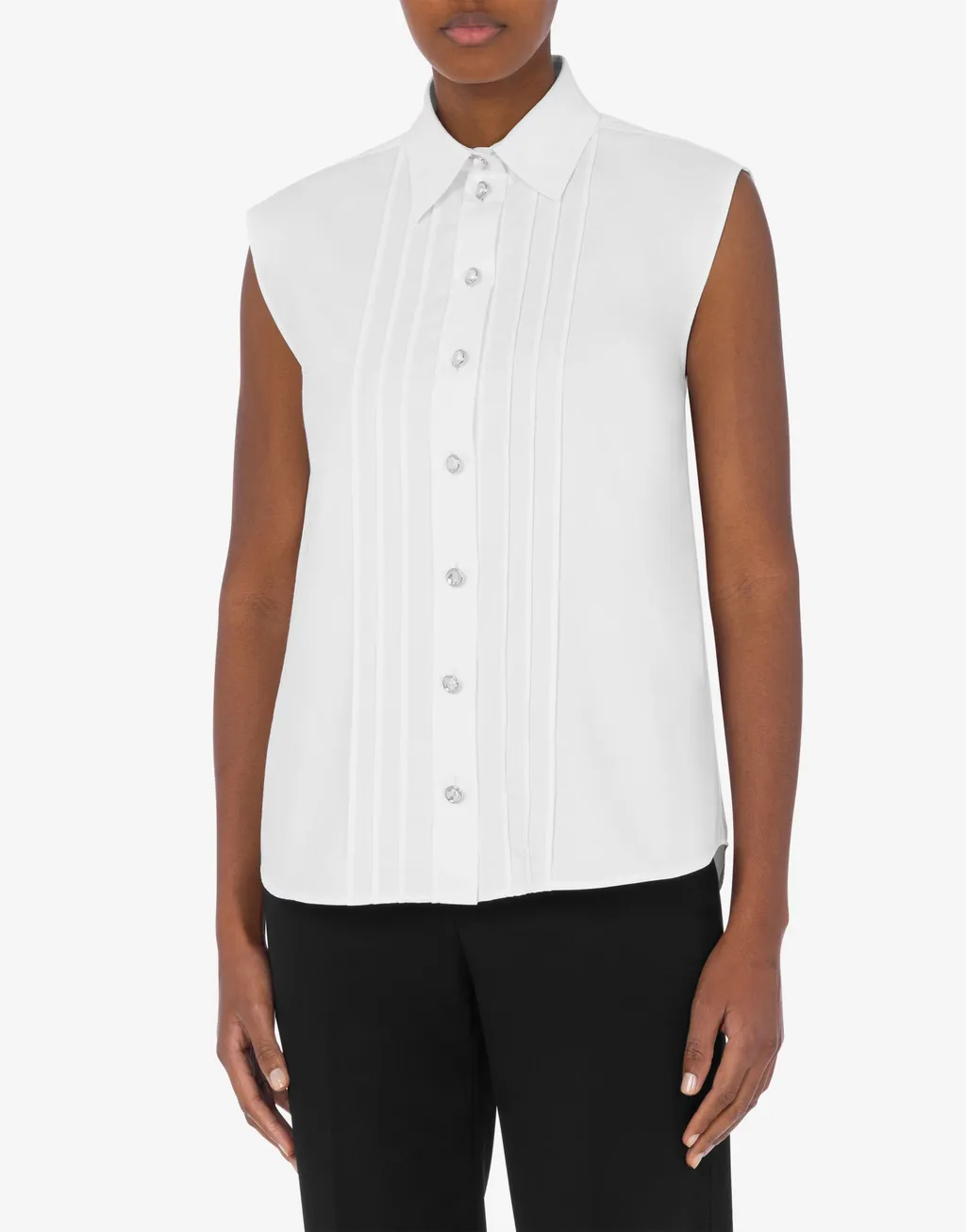 Pintuck Detailed Curved Hem Shirt