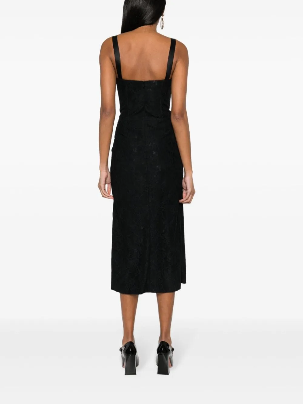Floral-Lace Midi Dress