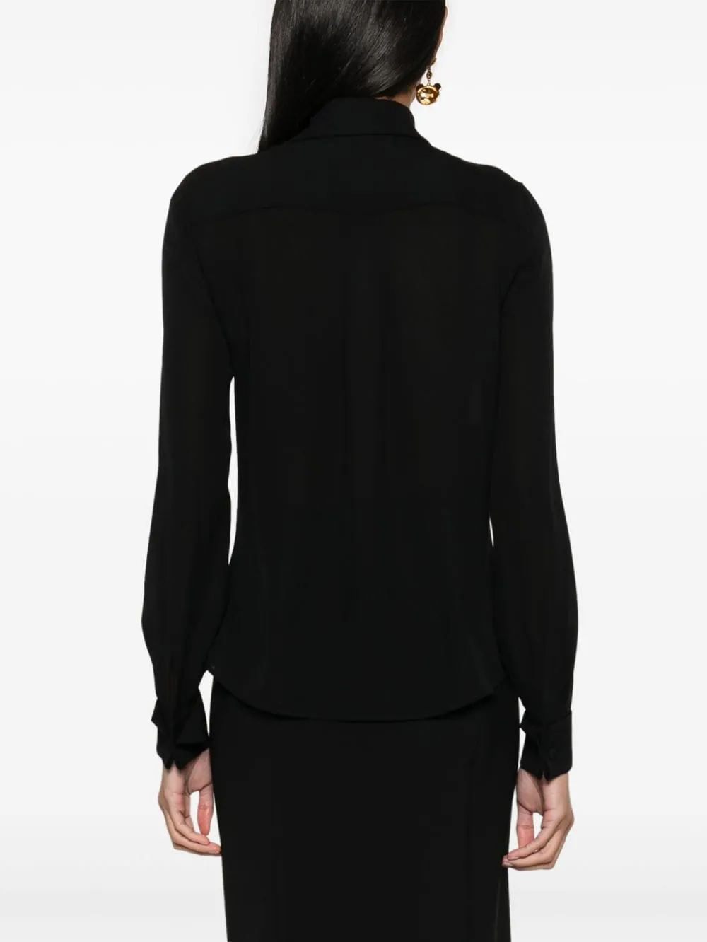 Long-Sleeved Silk Shirt