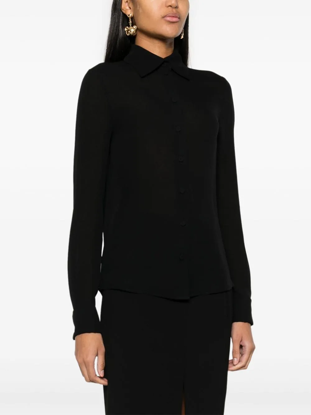 Long-Sleeved Silk Shirt