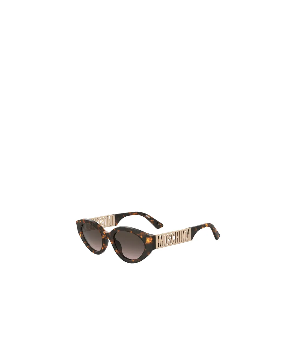 Oval Frame Logo Sunglasses