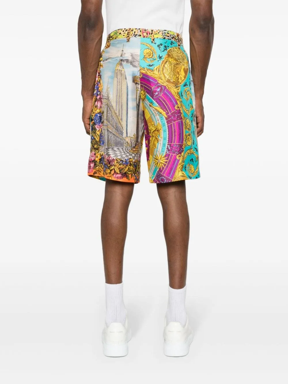 Graphic-Print Silk Shorts