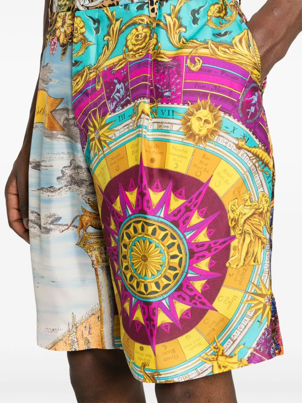 Graphic-Print Silk Shorts