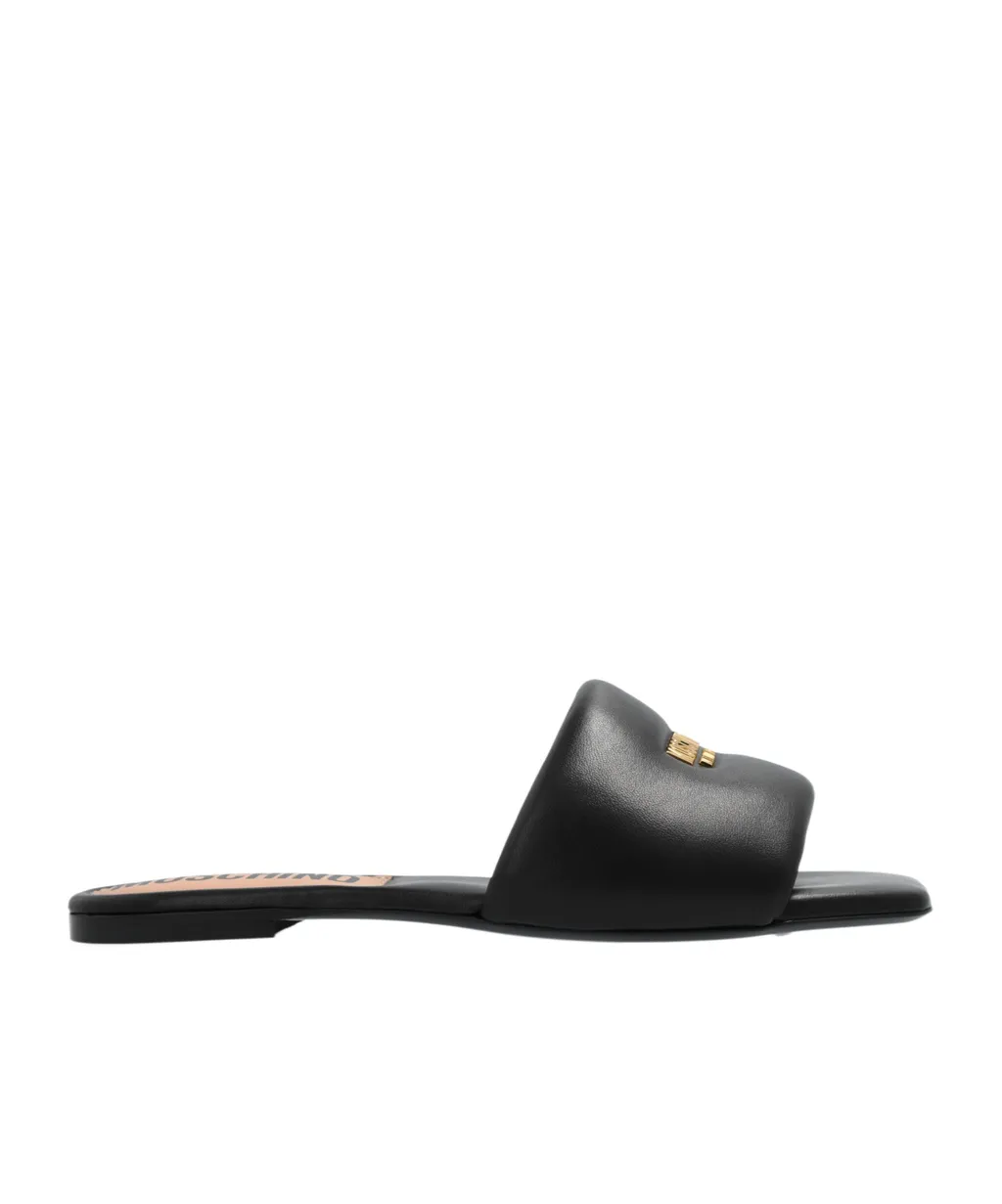Logo-Plaque Padded Slip-On Sandals
