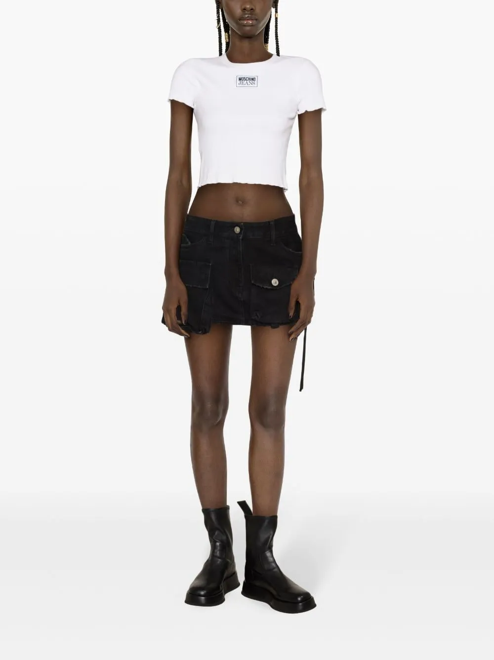 Jeans Lettuce Hem Cropped T-Shirt