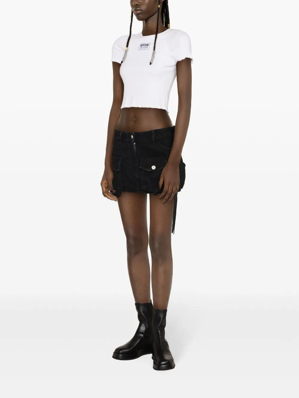 Jeans Lettuce Hem Cropped T-Shirt
