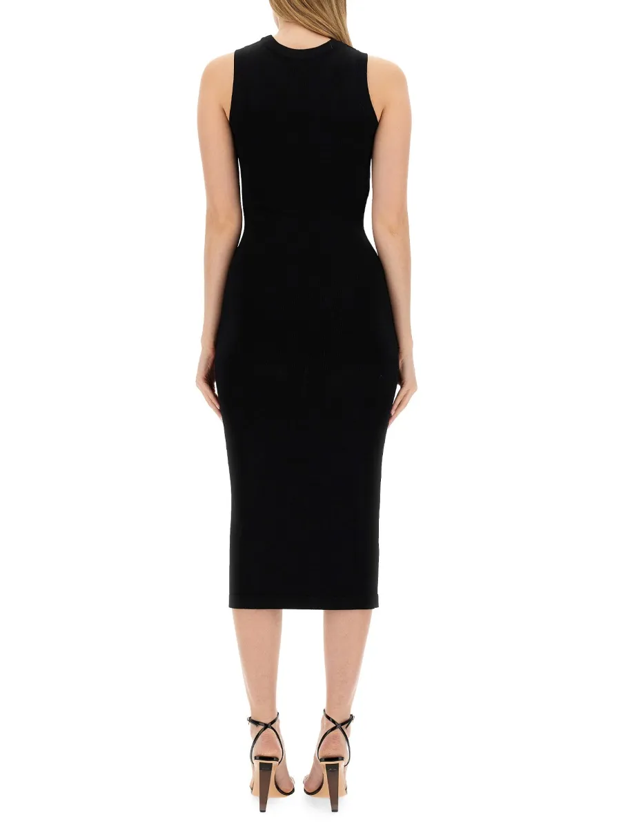 Round Collar Button Dress