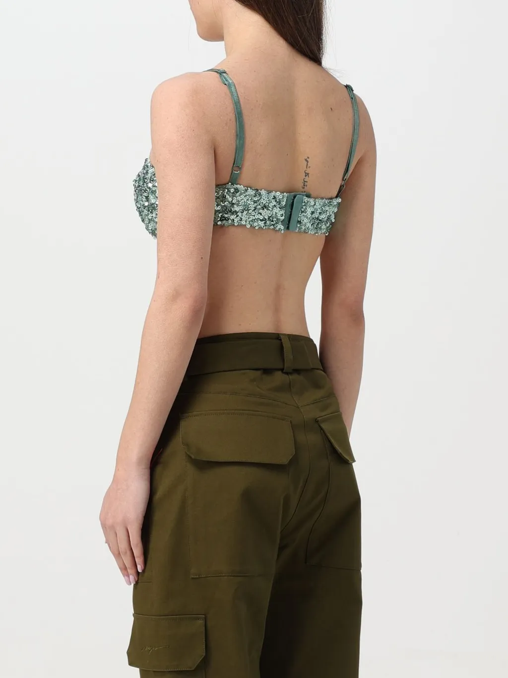 Sequined Sweetheart-Neck Bra