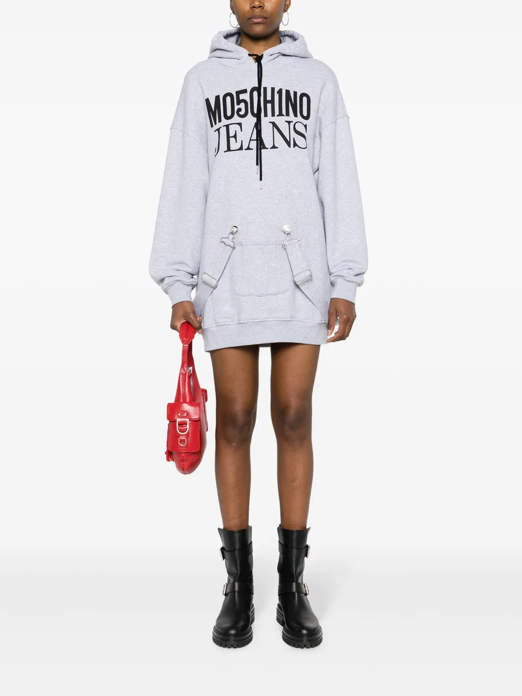 Hooded Minidress With Strap Detail