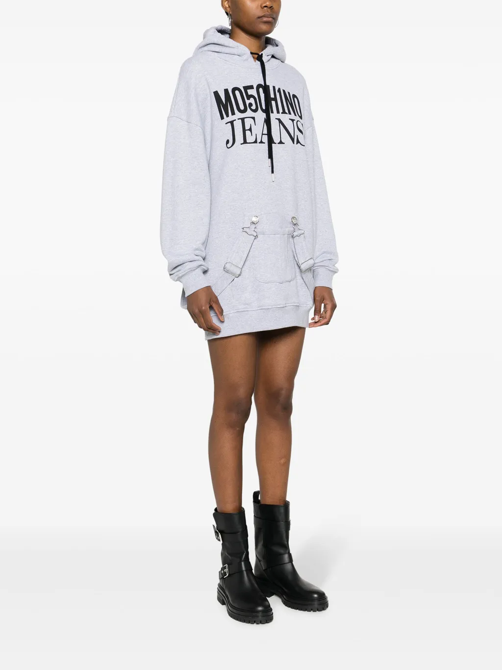 Hooded Minidress With Strap Detail