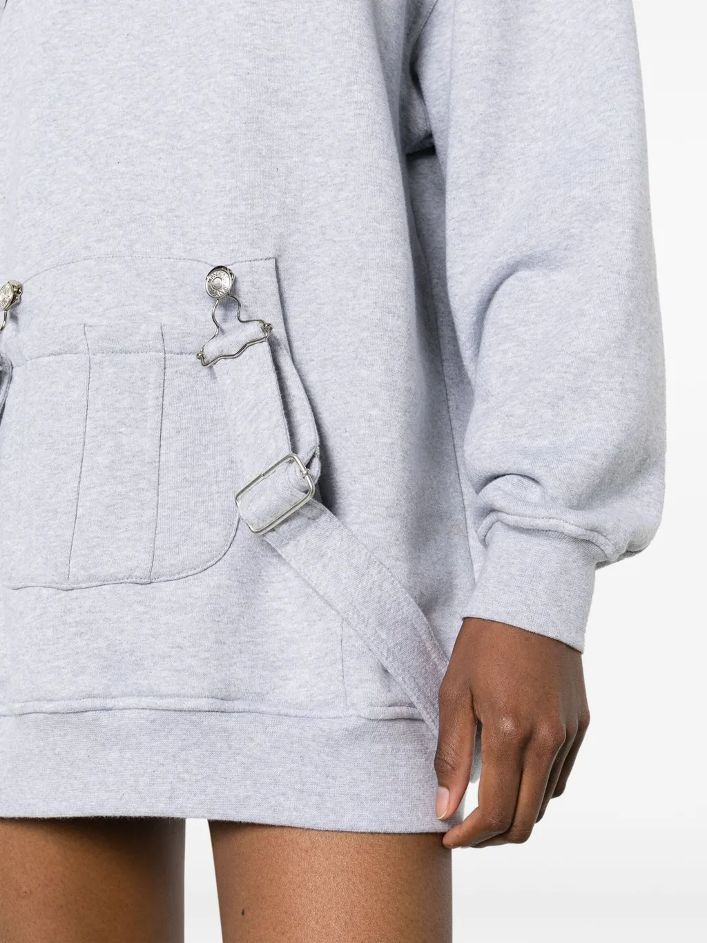 Hooded Minidress With Strap Detail