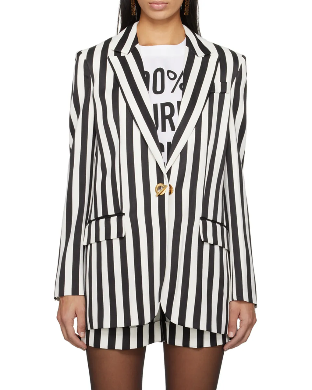 Striped Print Suit Jacket