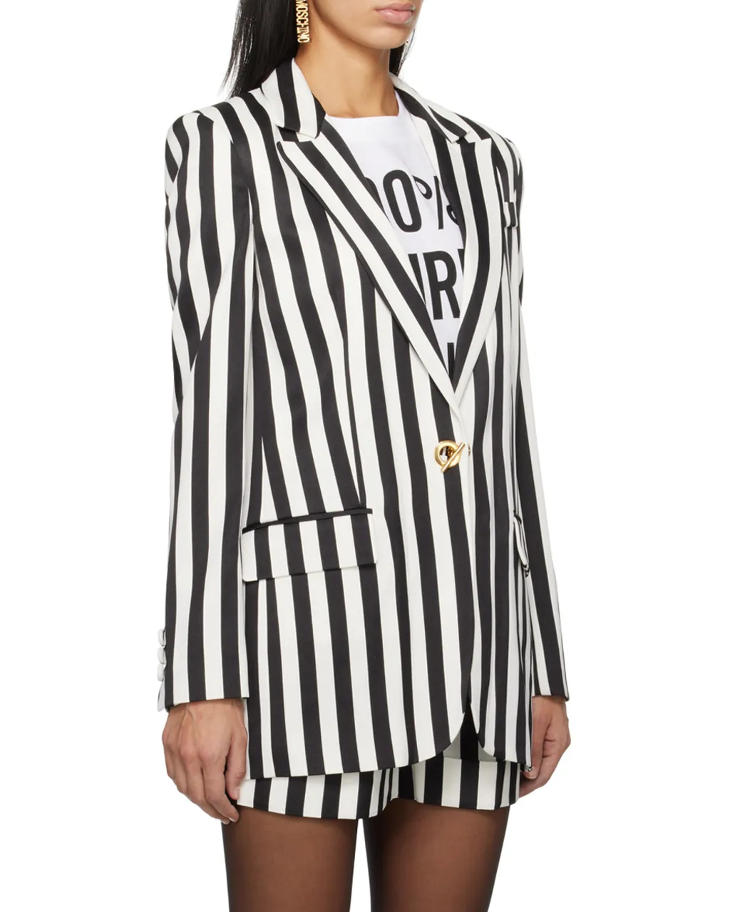 Striped Print Suit Jacket