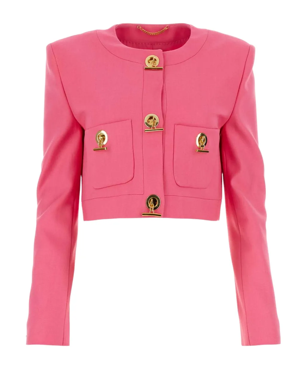 T-Bar Fastened Cropped Jacket