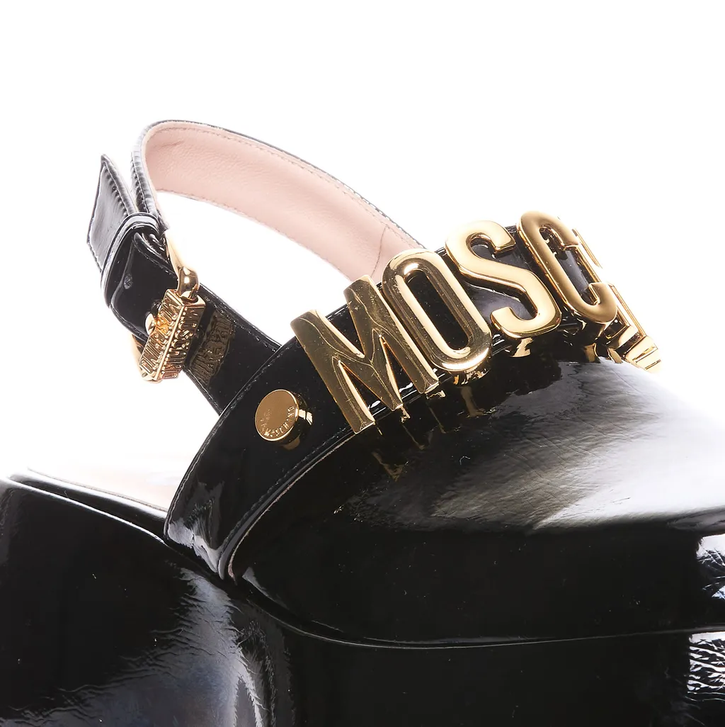 Logo-Lettering Patent Platform Pumps