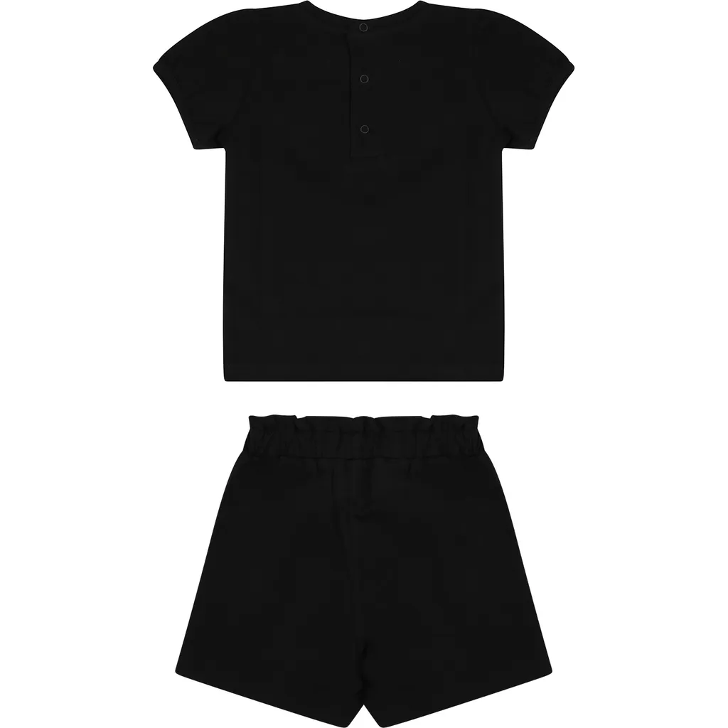Embroidered-Logo Shorts Set