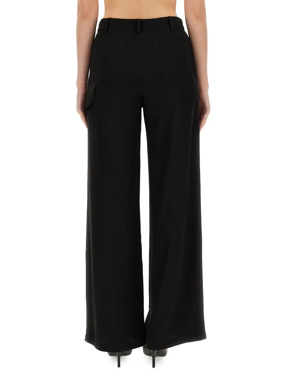 Wide-Legged Button Casual Pants