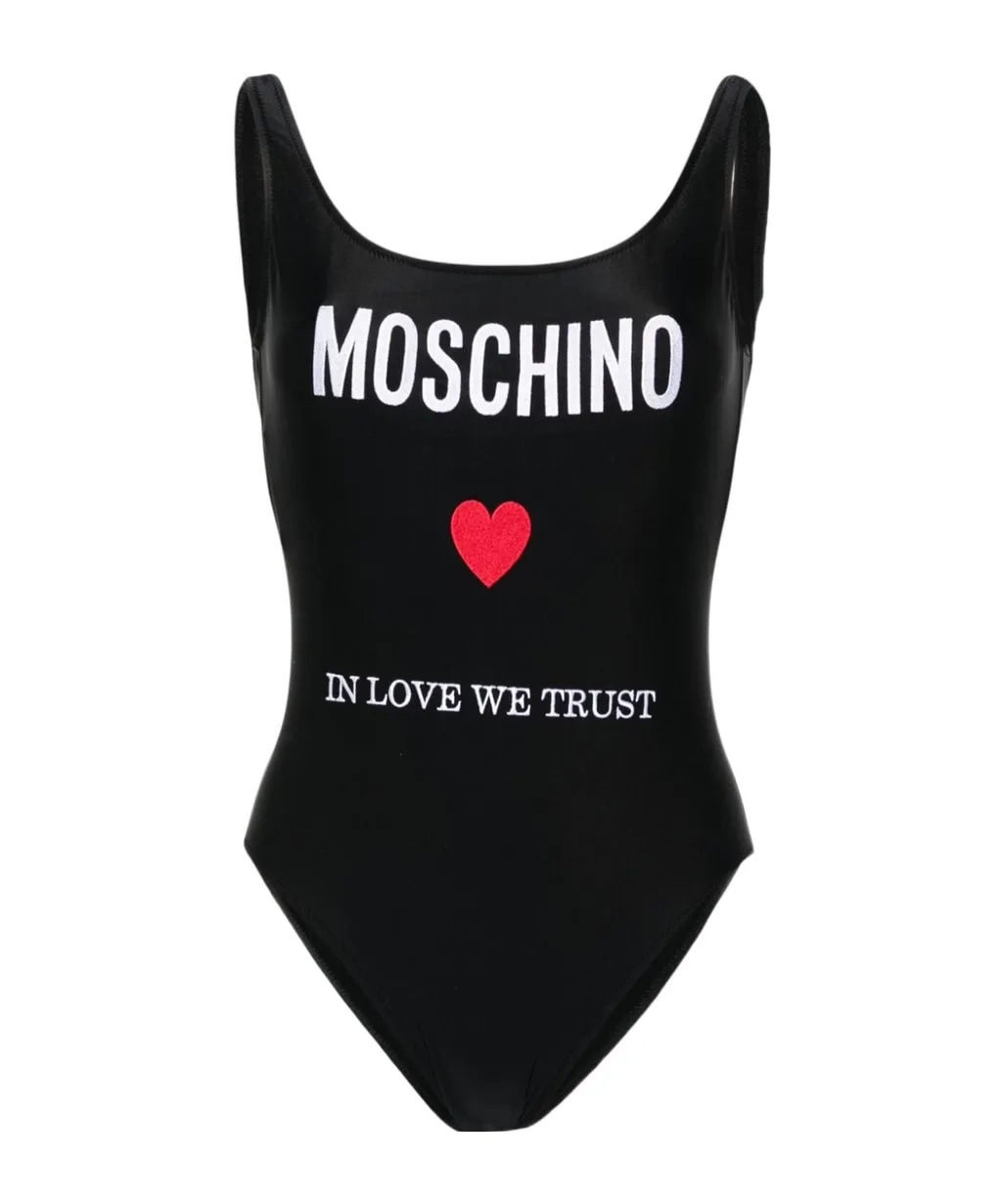 Logo Embroidered One-Piece Swimsuit