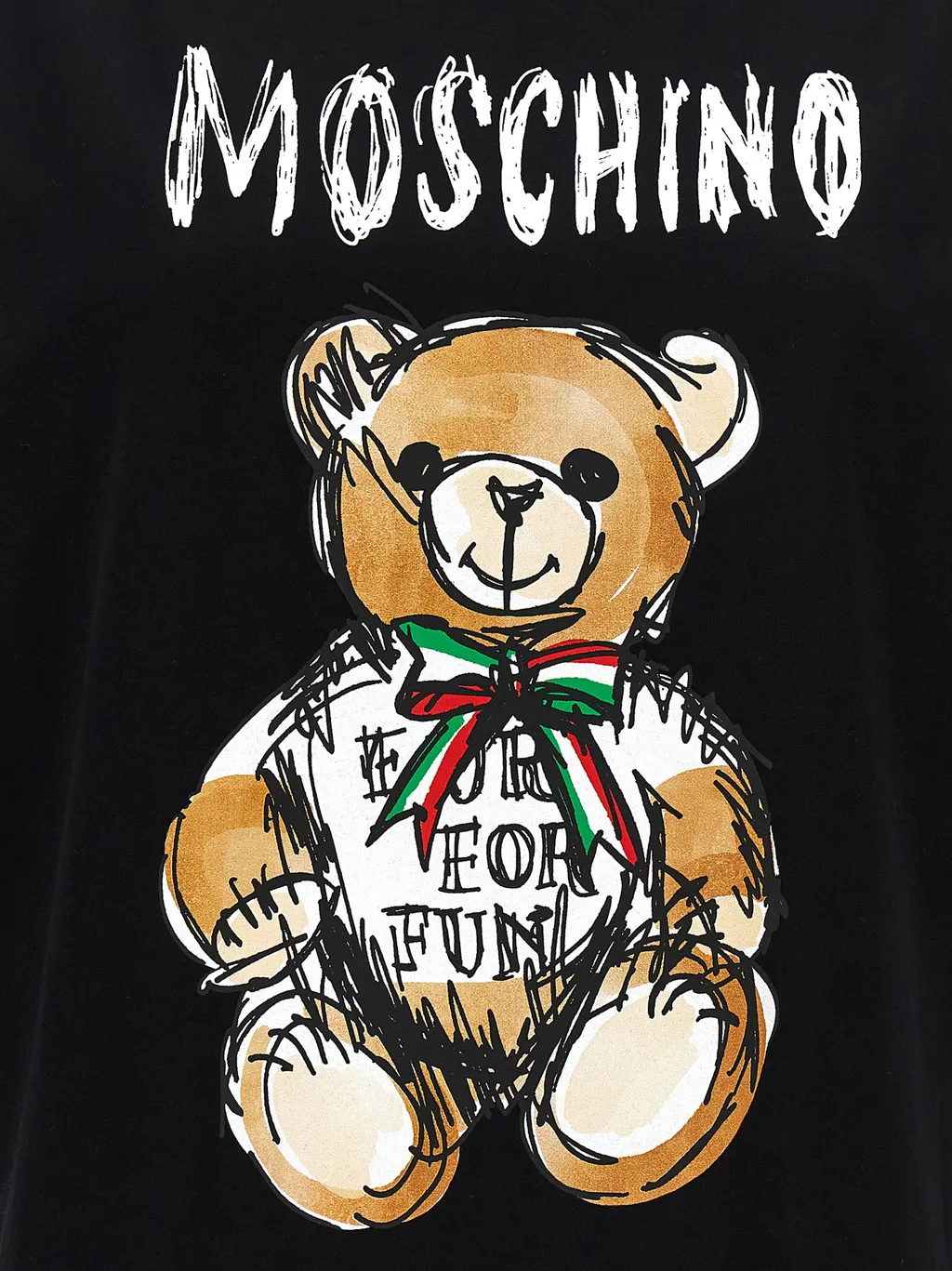 Teddy Bear Printed Crewneck Midi T-Shirt Dress