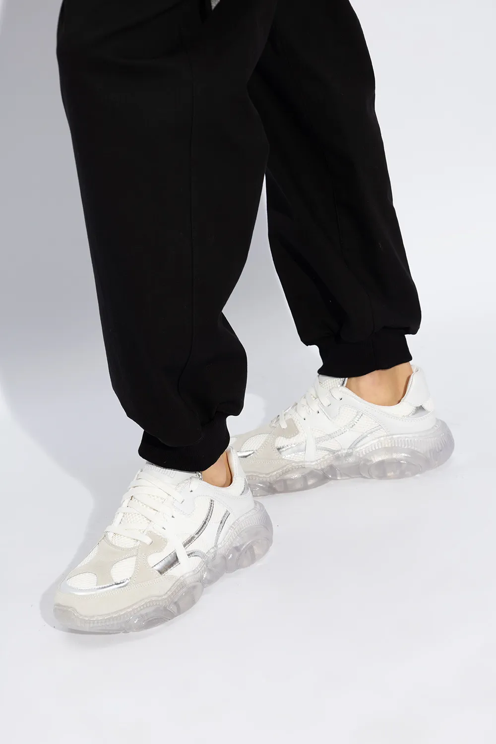 Round-Toe Chunky Lace-Up Sneakers