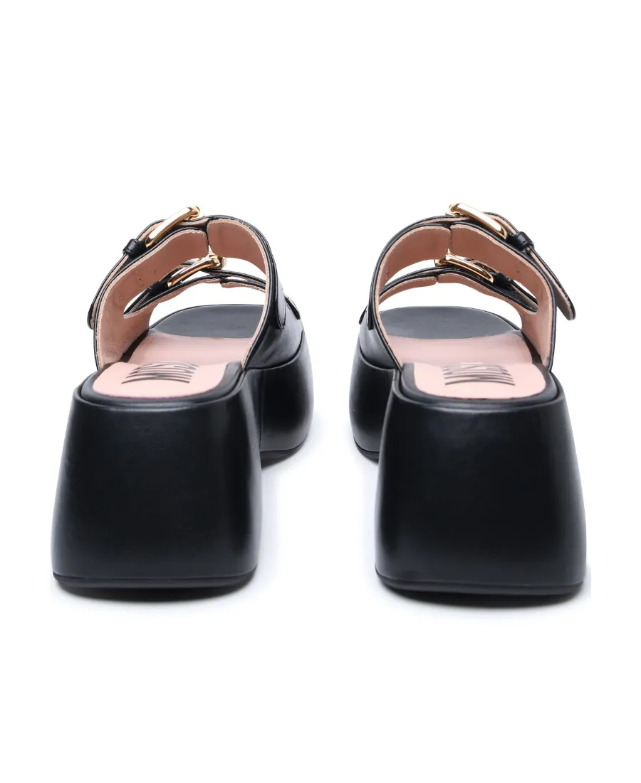 Double-Buckle Platform Sandals