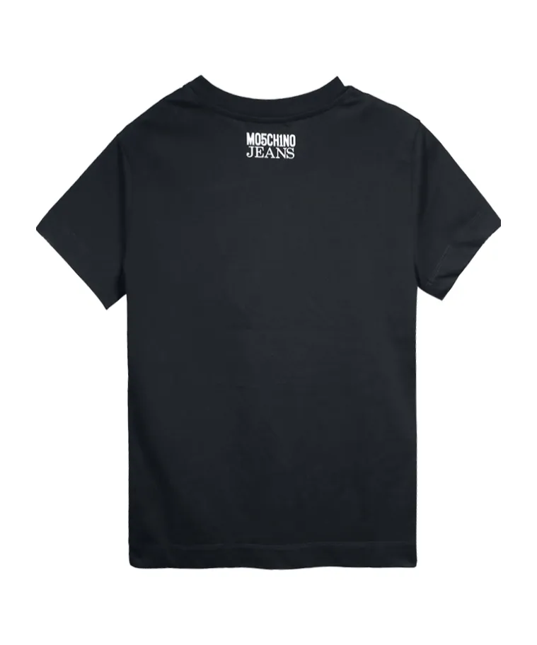 Peace Sign-Motif Crewneck T-Shirt