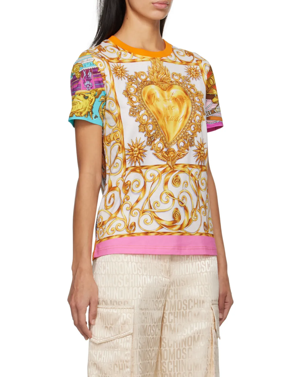 All-Over Graphic Printed Crewneck T-Shirt