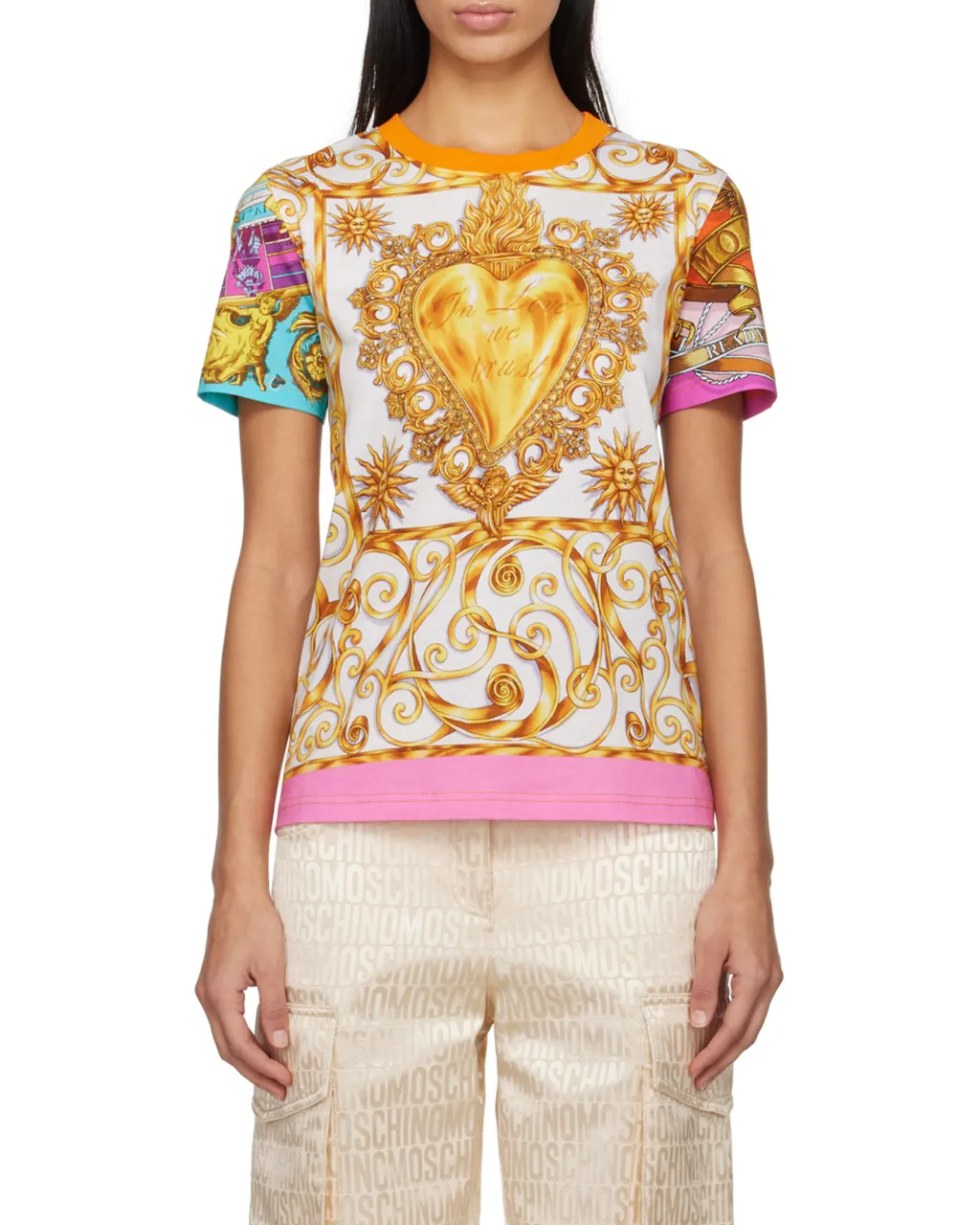 All-Over Graphic Printed Crewneck T-Shirt