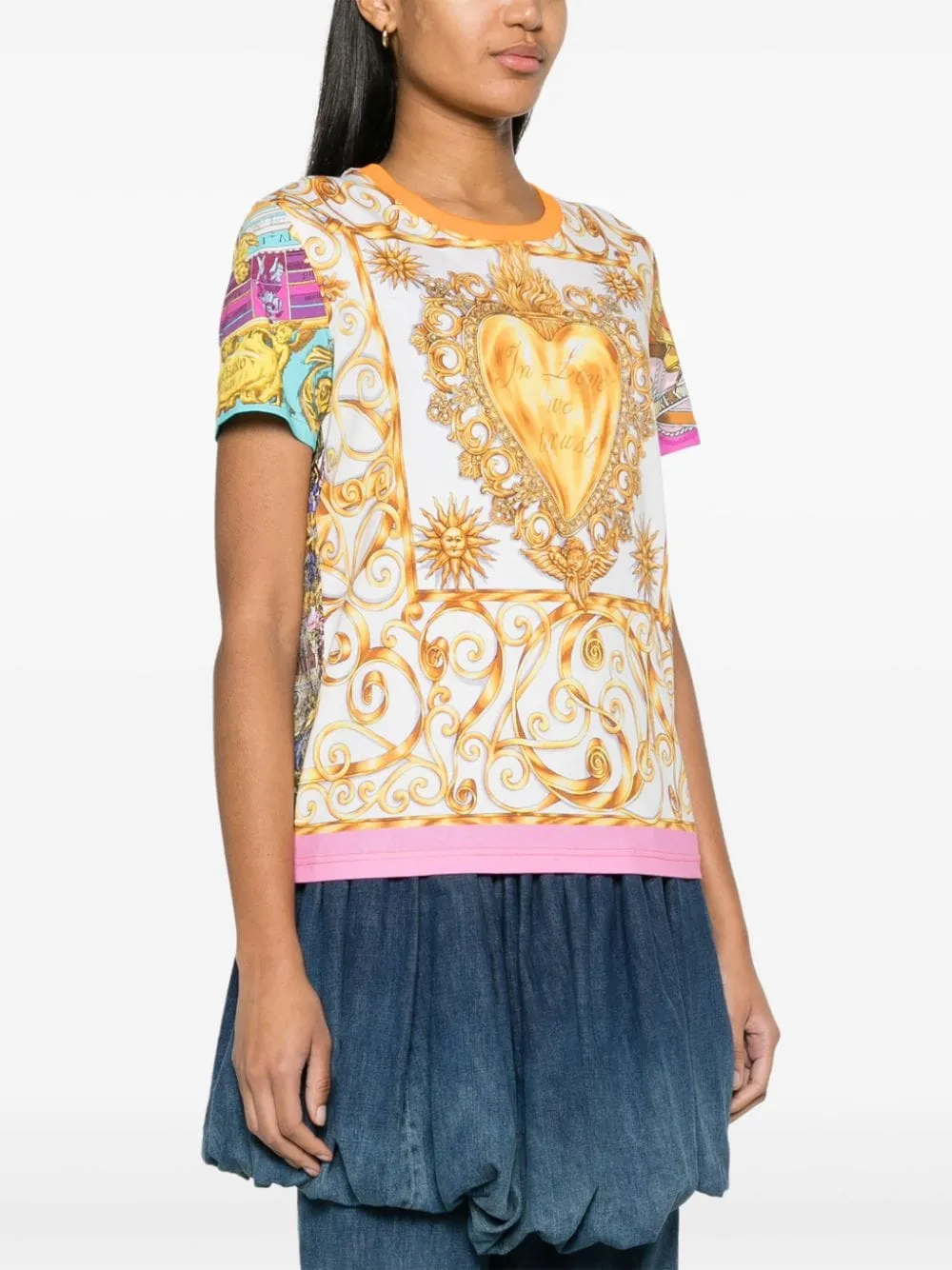 All-Over Graphic Printed Crewneck T-Shirt