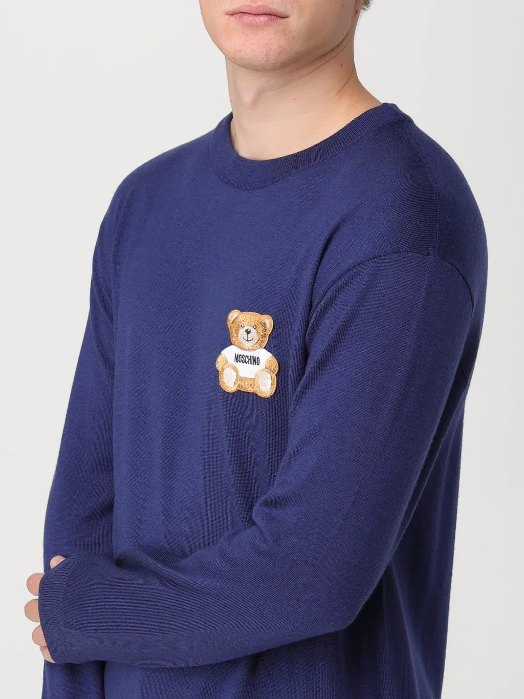 Teddy Bear Embroidered Crewneck Sweater