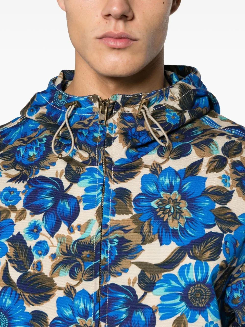 Floral-Print Hooded Jacket