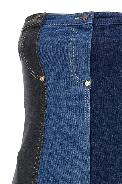 Jeans Off-Shoulder Layered Denim Dress