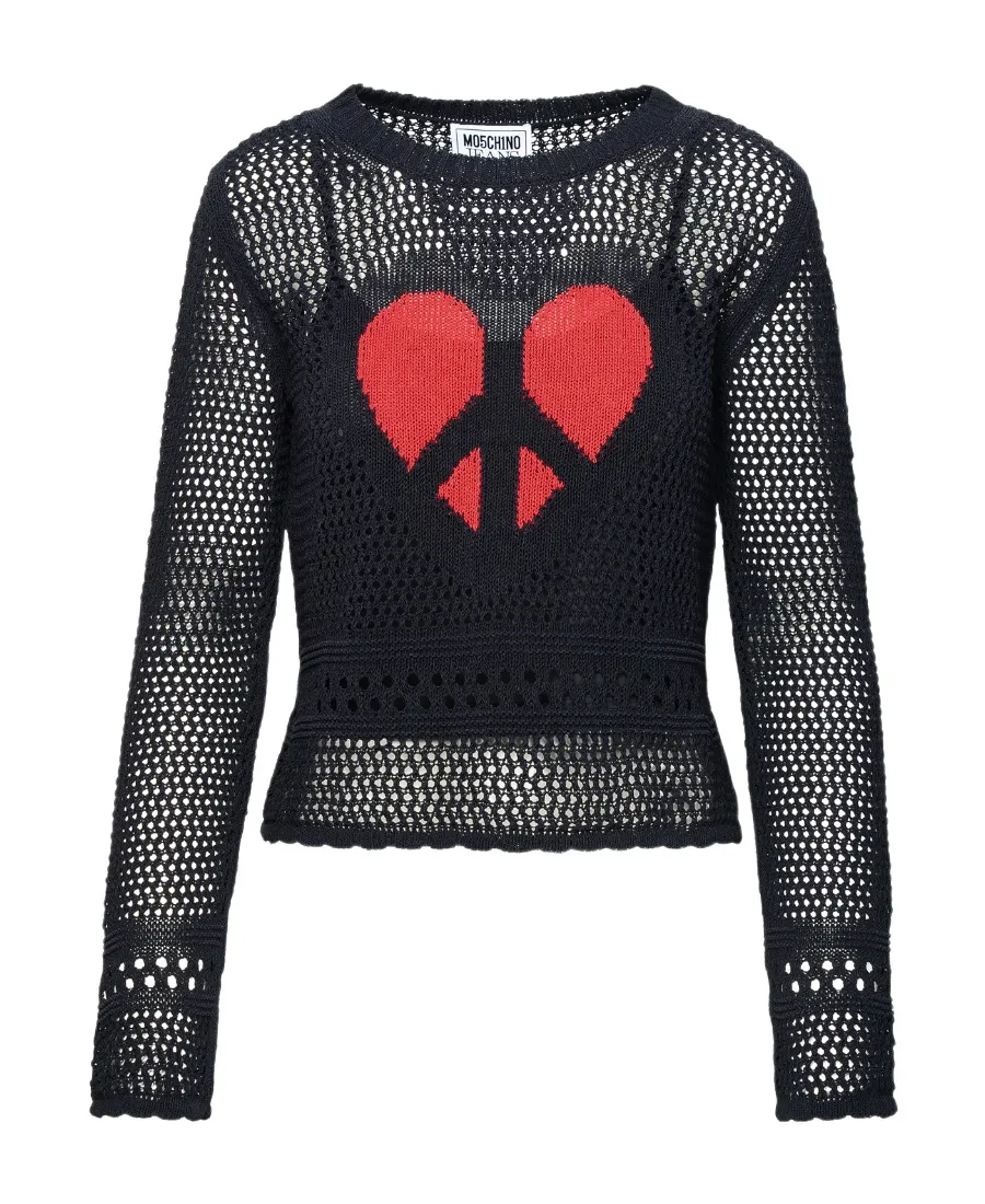 Crewneck Crochet-Knit Jumper
