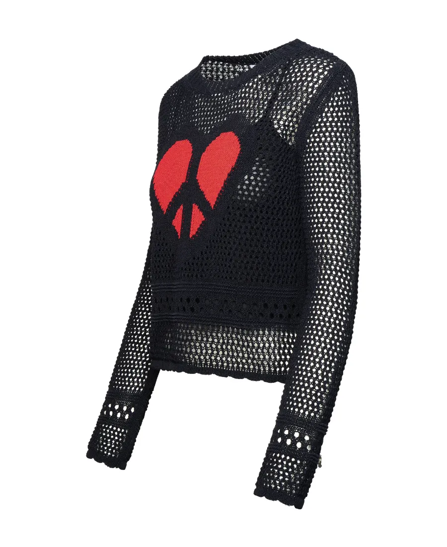 Crewneck Crochet-Knit Jumper